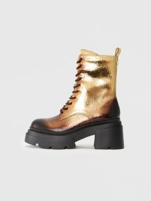 Botki sznurowane Steve Madden w kolorze złota