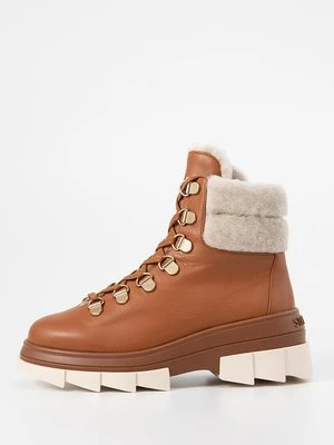 Botki sznurowane Stuart Weitzman wielbłądzi