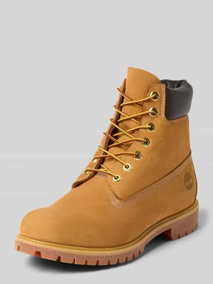 Botki sznurowane z naturalnej skóry Timberland Piaskowy