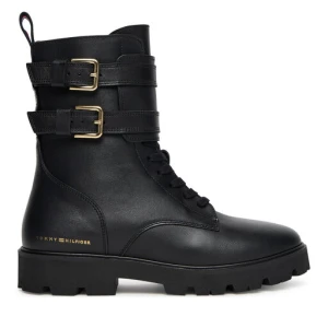 Botki Tommy Hilfiger Biker Laceup FW0FW08986 Czarny