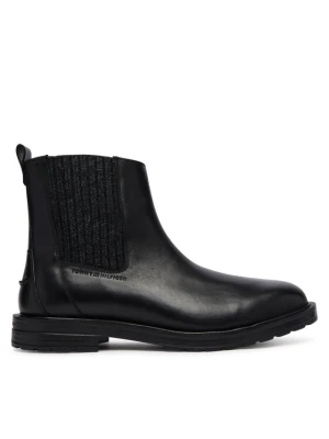 Botki Tommy Hilfiger Cleated Hilfiger Brush Wl Chel FM0FM06080 Czarny