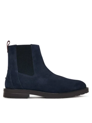 Botki Tommy Hilfiger Cleated Hilifger Suede Boot FM0FM05961 Granatowy