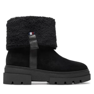 Botki Tommy Hilfiger Faux Fur Suede Roll-Down Boot FW0FW08158 Czarny