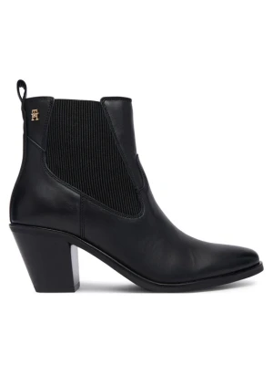 Botki Tommy Hilfiger Leather Western Chelsea Boot FW0FW09582 Czarny