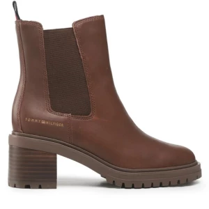 Botki Tommy Hilfiger Outdoor Chelsea Mid Heel Boot FW0FW06737 Brązowy