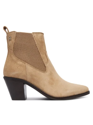 Botki Tommy Hilfiger Suede Western Chelsea Boot FW0FW09581 Beżowy