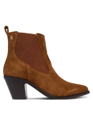 Botki Tommy Hilfiger Suede Western Chelsea Boot FW0FW09581 Brązowy