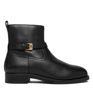 Botki Tommy Hilfiger Th Buckle Riding Leather Bootie FW0FW08781 Czarny