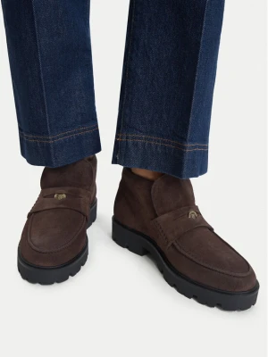 Botki Tommy Hilfiger Th Enamel Charm Loafer Boot FW0FW09680 Brązowy