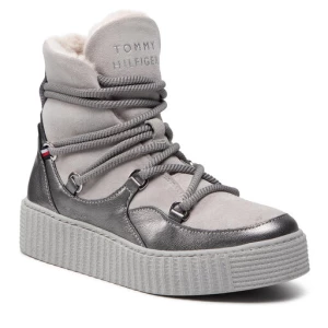 Botki Tommy Hilfiger Th Warm Lined Up Boot FW0FW06053 Szary