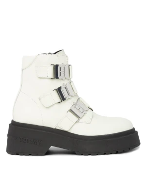 Botki Tommy Jeans Tjw Chunky Boot Hardware EN0EN02443 Écru Kremowy