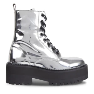 Botki Tommy Jeans Tjw Flatform Zip Up Metallic EN0EN02403 Szary