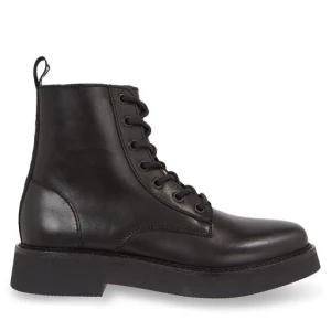 Botki Tommy Jeans Tjw Lace Up Flat Boot EN0EN02310 Czarny