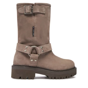 Botki Tommy Jeans Tjw Urban Biker Boot Suede EN0EN02729 Szary