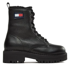 Botki Tommy Jeans Tjw Urban Boot Tumbled Ltr Wl EN0EN02317 Czarny