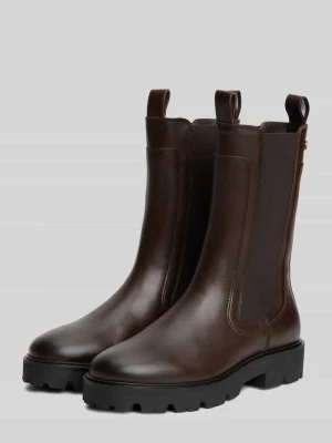 Botki z naturalnej skóry bydlęcej Tommy Hilfiger Ciemnobrązowy