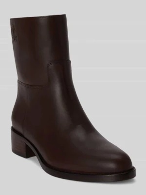 Botki z naturalnej skóry cielęcej model 'KYLE' Lauren Ralph Lauren Ciemnobrązowy