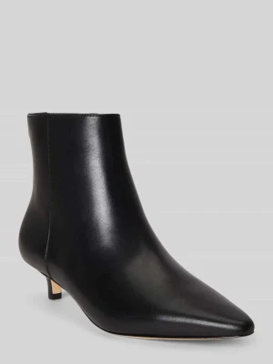 Botki z naturalnej skóry z niską szpilką Lauren Ralph Lauren Czarny