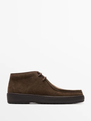 Botki Z Zamszowej Skóry Z Wypukłym Szwem - Opalony - Massimo Dutti - Male