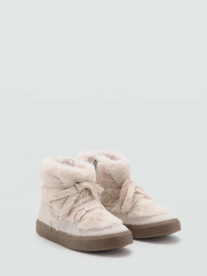 Botki ze skórzanymi detalami piaskowy - Dzieci - - MANGO KIDS