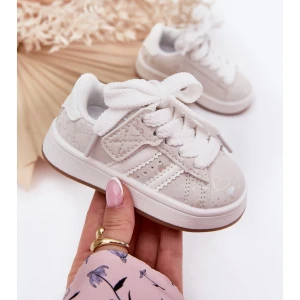 Boto Buty Sportowe Sneakersy Dziecięce W Serduszka Białe Mirelle