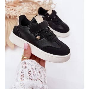 Boto Buty Sportowe Sneakersy Dziewczęce Na Rzep Czarne Zarina