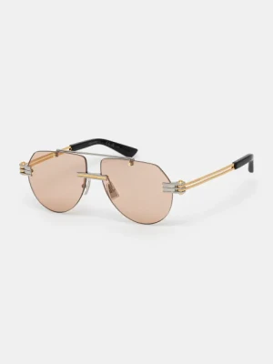 Bottega Veneta okulary kolor srebrny BV1342S