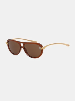 Bottega Veneta okulary przeciwsłoneczne damskie kolor brązowy BV1418S