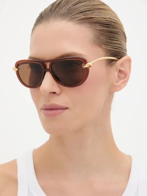 Bottega Veneta okulary przeciwsłoneczne damskie kolor brązowy BV1418S