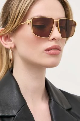Bottega Veneta okulary przeciwsłoneczne damskie kolor złoty