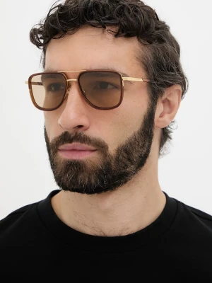 Bottega Veneta okulary przeciwsłoneczne męskie brązowy