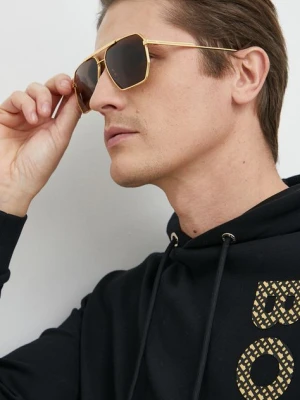 Bottega Veneta okulary przeciwsłoneczne męskie kolor złoty BV1012S