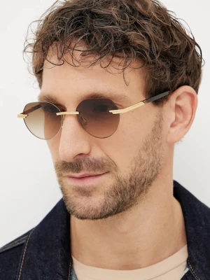 Bottega Veneta okulary przeciwsłoneczne męskie kolor złoty BV1379S