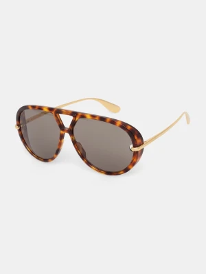 Bottega Veneta okulary przeciwsłoneczne pilotki brązowy