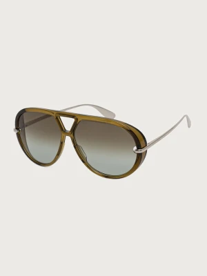 Bottega Veneta okulary przeciwsłoneczne pilotki zielony