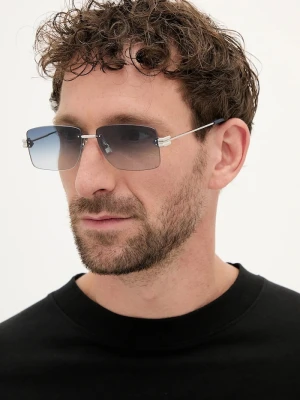 Bottega Veneta okulary przeciwsłoneczne srebrny