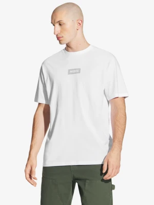 Box Logo t-shirt męski bawełniany biały Prosto