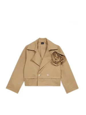 Boxy Trenchcoat z Kwiatem Oltre