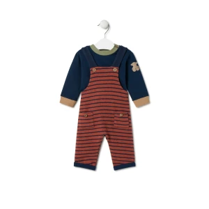 BoyS Plain And Striped Outfit In Blue Navy Blue - Tous