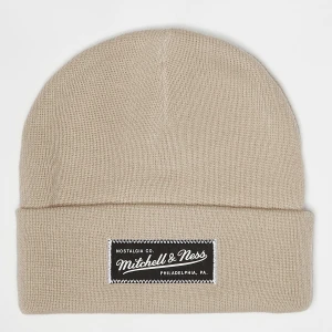 Branded Patch Logo Beanie, markiMitchell & Ness, Czapki beanie, w kolorze beż, rozmiar: