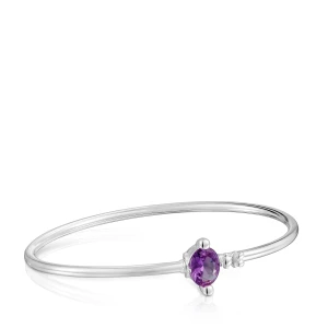 Bransoleta Tous Color Lgg Ze Srebra Z Laboratoryjnie Hodowanym Szafirem Liliowego Koloru - Tous