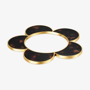 Bransoleta Ze Stali W Kolorze Złotym I Szylkretowej Żywicy Z Motywem Kwiatu Tous Galaxy - Tous Rozmiar