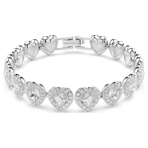 Bransoletka Ariana Grande x Swarovski, Szlify różnorodne, Serce, Biała, Powłoka z rodu