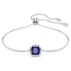 Bransoletka Birthstone, Szlif kwadratowy, Wrzesień, Niebieska, Powłoka z rodu Swarovski