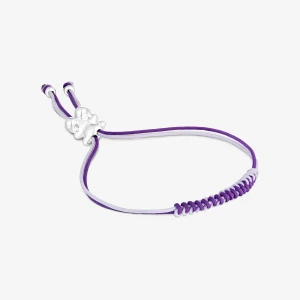 Bransoletka Bold Bear Z Liliowo-Fiołkowo-Różowego Sznurka, Z Misiem Ze Srebra - Tous