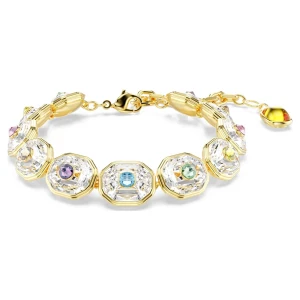 Bransoletka Chroma, Szlif ośmiokątny, Różnokolorowa, Powłoka w odcieniu złota Swarovski