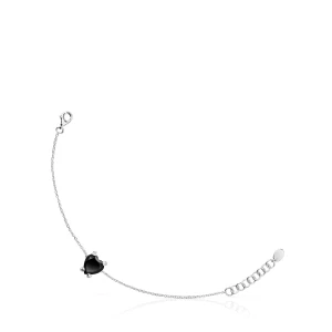 Bransoletka Color Pills Ze Srebra Z Onyksem W Kształcie Serca - Tous