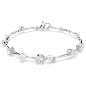 Bransoletka Constella, Kryształowa perła, Szlify okrągłe, Biała, Powłoka z rodu Swarovski