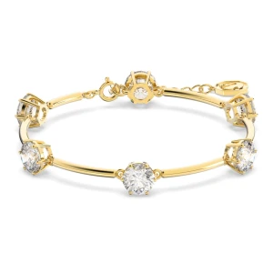 Bransoletka Constella, Szlif okrągły, Biała, Złocista połyskująca powłoka Swarovski