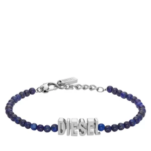 Bransoletka Diesel Blue Agate Beaded Bracelet DX1544040 Niebieski